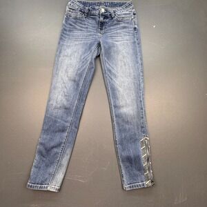 White House Black Market The Skimmer Jeans Women's 2 Blue Ankle Zip Stretch